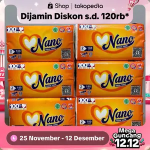 Paket Isi 6 Pack Tisu Wajah NANO 180sheet 2ply lembut mendunia tisu toilet & tisu basah