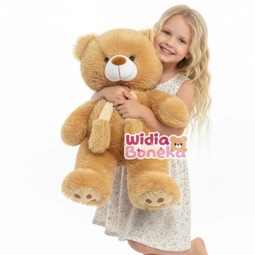 Boneka Teddy Bear Telapak Syal L 45 Cm Dolls Bahan RASFUR Halus Lembut Isi Full Dacron Aman Nyaman Dipeluk Cocok untuk Kado Hadiah Plastik