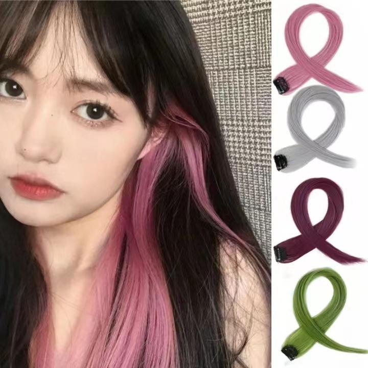 BEAUTY Wig Jepit Rambut Palsu Lurus Panjang Single Hair Extention Colourful Wanita / Klip Wig Rambut Palsu Cewek Korea Warna Warni Hair Clip Import 2