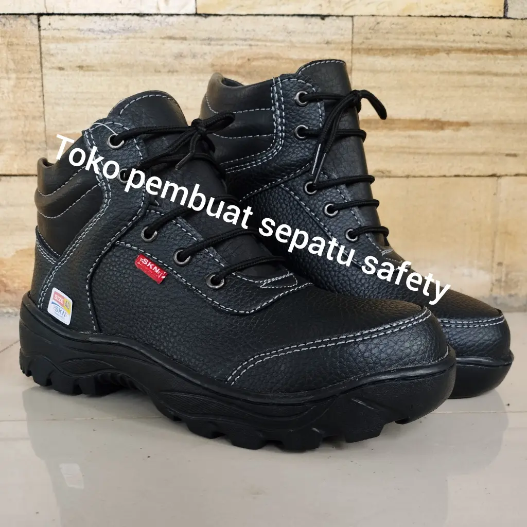 Sepatu Safety Kulit Ujung Besi Terlaris Keselamatan Kerja Pabrik Proyek Berkualitas King Skn Shoes Sepatu Safety Boots pendek kantor pabrik po bengkel las welder anti icin