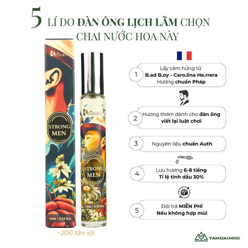   TĐM Nước Hoa Nam STRONG MEN edp TAM ĐẠI MỘC 10ml - Hương Thơm Nam TÍnh Mạnh Mẽ 