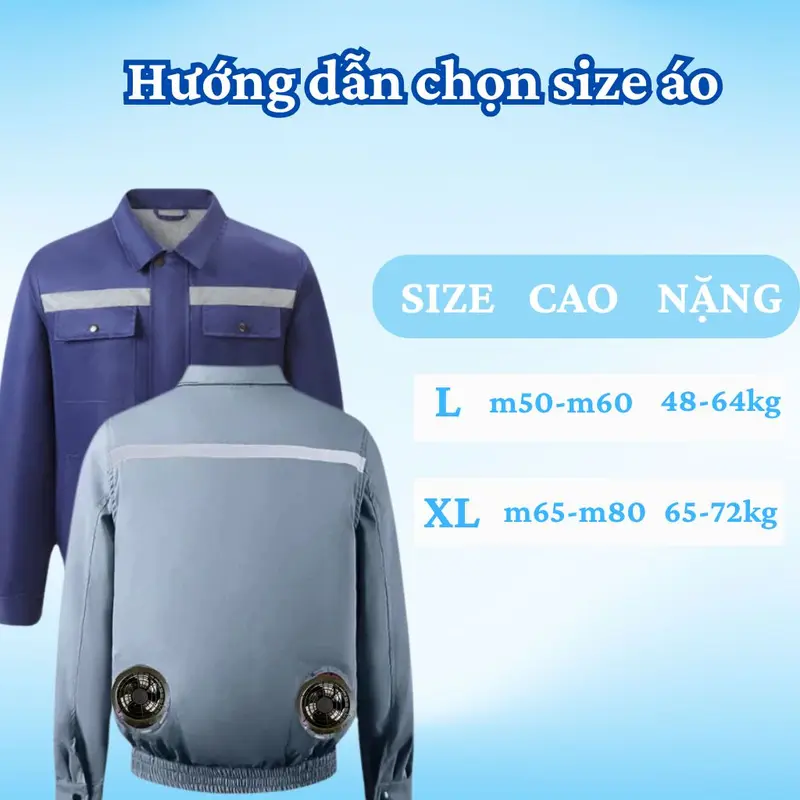 [COMBO 2 BỘ] Áo điều hòa quạt gió công nghệ nhật bản pin trâu 98000mAh chạy tối đa 30h, Áo chống nắng bảo hộ lao động có quạt làm mát chống nóng, chống sốc nhiệt mùa hè 6