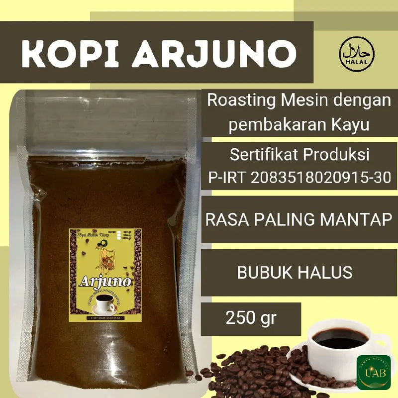 Kopi Bubuk Arjuno 250 gr Jenis Robusta Rasa Enak Mantap 0