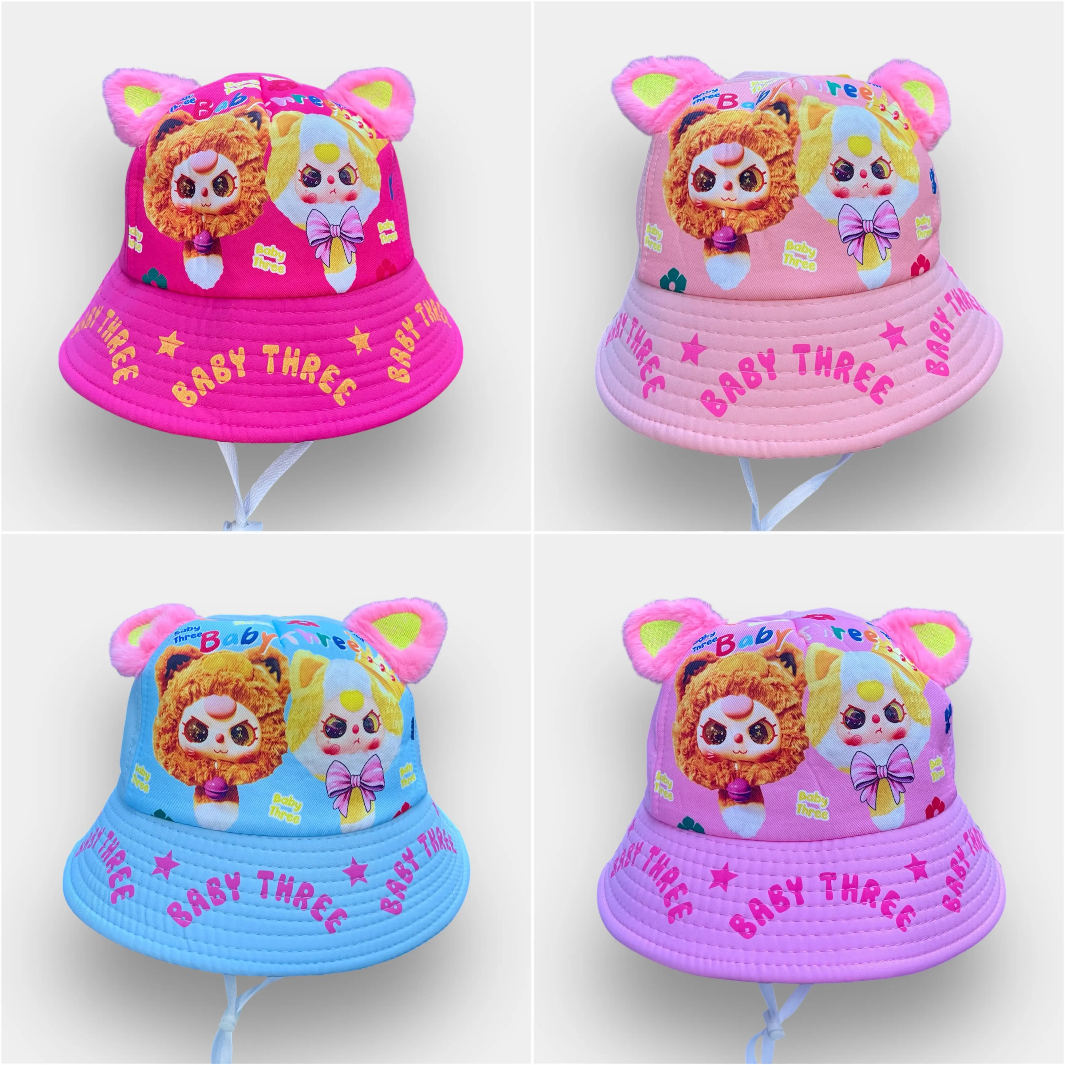 Nón bo tai baby three [ 4 đến 8 tuổi ] mũ dễ thương chống nắng cho bé gái