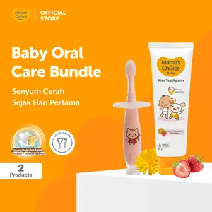 Sikat Gigi dan Pasta Gigi Anak-anak (Toddler dan Baby) | Mama's Choice Baby Oral Care Bundle - My First Toothbrush & Baby - Kids Toothpaste untuk Anak dan Bayi