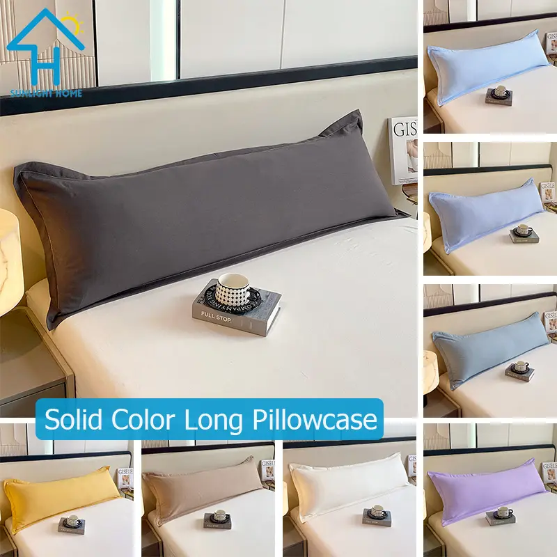 SUNLIGHT HOME Solid Color Long Pillowcase,Soft Couple Pillow Case/Bolster Case,Breathable Lengthen Couple Pillowcase