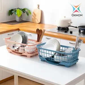 Oxihom Rak Pengering Piring Buah Sayur Plastik Dish Drain Basket Keranjang Serbaguna