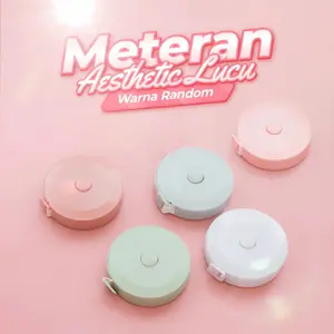 Meteran Aesthetic Lucu, Warna Random, Bahan Berkualitas, Warna Pastel
