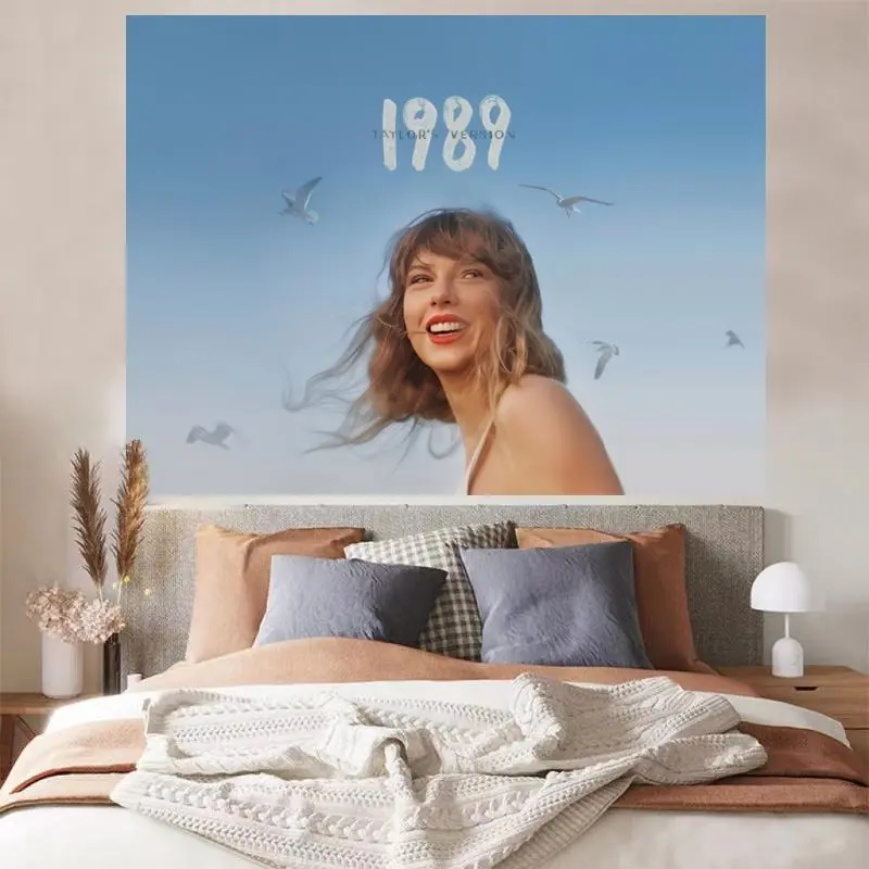 Kain gantung Taylor Swift TaylorSwift Penyanyi Eropa dan Amerika Taylor Swift dekorasi kamar kain dinding latar belakang sederhana