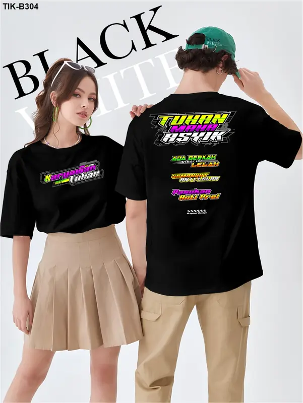 Kaos lengan pendek Unisex pasukan kata kata  pria/wanita blackwhite.id95 B301-306 Digital Panjang Printing Sablon Lembut Soft Distro Baju Oblong Atasan 5