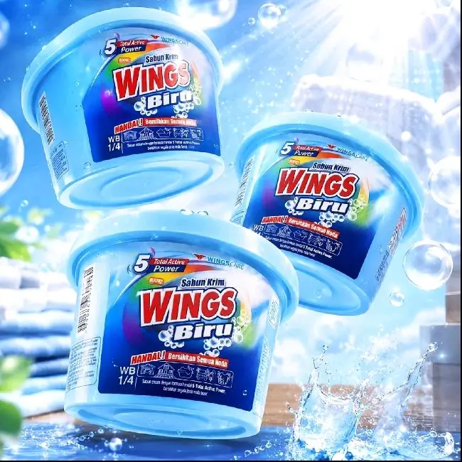 Wings Biru Hemat 4 Pcs - Sabun Krim 5 Total Active Power untuk Pembersihan Handal Berkuasa 1/4