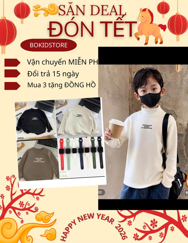   MUA 3 ÁO TẶNG 1 ĐỒNG HỒ  Áo giữ nhiệt dành cho bé trai từ 16-46kg chất liệu bỉ nhung hàn mềm mịn co giãm phong cách sành điệu quần áo giữ nhiệt trẻ em Hoodie aohoodie chobetrai 