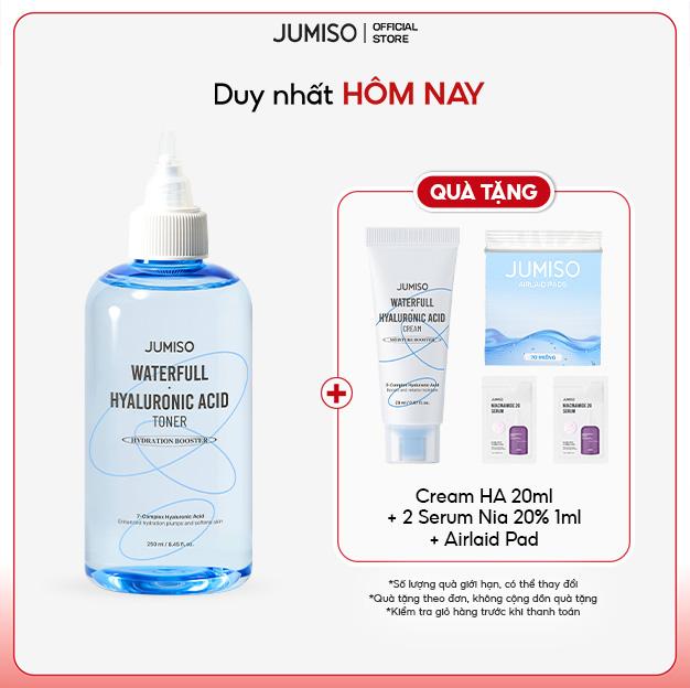 Bấm chọn deal 1+1 JUMISO Nước Hoa Hồng Cấp Ẩm Waterfull Hyaluronic Acid Toner 250ml - Cấp Ẩm Tức Thì & Thu Nhỏ Lỗ Chân Lông - Dành Cho Mọi Loại Da