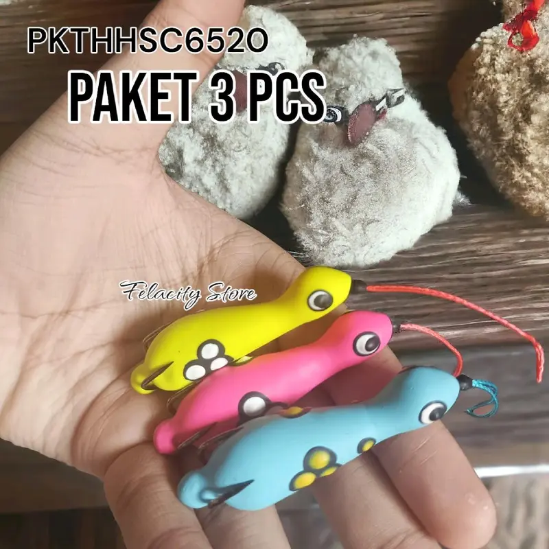 PAKET 3 PCS SOFT FROG KILLER GEOL 6,5CM -+7GR UMPAN CASTING MANCING IKAN GABUS HARUAN Pancing Alat PKTHHSC6520 Olahraga 2