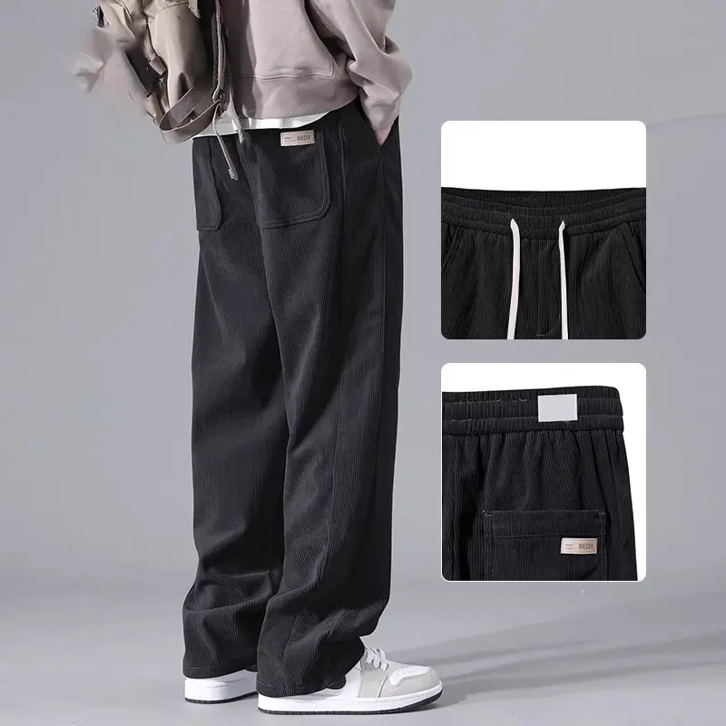 Celana Corduroy Casual Panjang Pria Premium Original Korean Style Trackpants dan Sweatpants Chinos Gombrong Laki-Laki - LOOSEfit pants baggy straight cowok