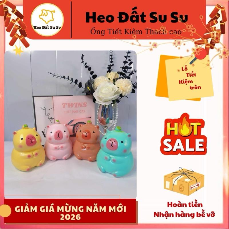  Heo đất Capybara heo đất dành cho trẻ em thích hợp cho bé trai và bé gái heo đất tiết kiệm ống tiết kiệm tiền  Heo Đất Su Su Ống Heo Đựng Tiền 