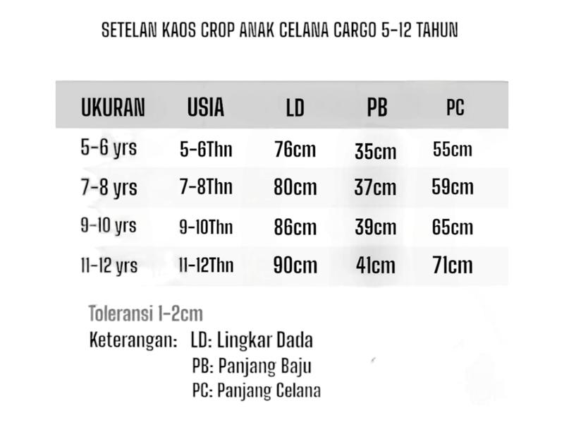 Product Introduction of Setelan Anak Umur 5-12 Tahun Kaos CROP Dan Celana Cargo BEAR LOTSO Baju Perempuan Fashion 0