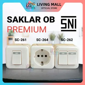 Saklar OB Stop Kontak Arde / OB Saklar Engkel / OB Saklar Seri / Warna Putih SC-261/262/264