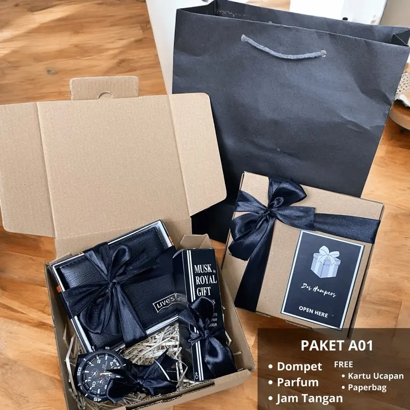 Kado Cowok | Gift Box Cowok | Hampers Cowok | Dompet Jam Parfum 1
