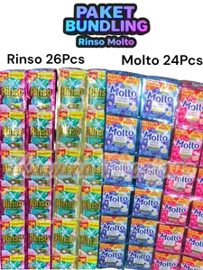 PAKET BUNDLING 50PCS (RINSO 26PCS + MOLTO 24PCS) Detergent Laundry