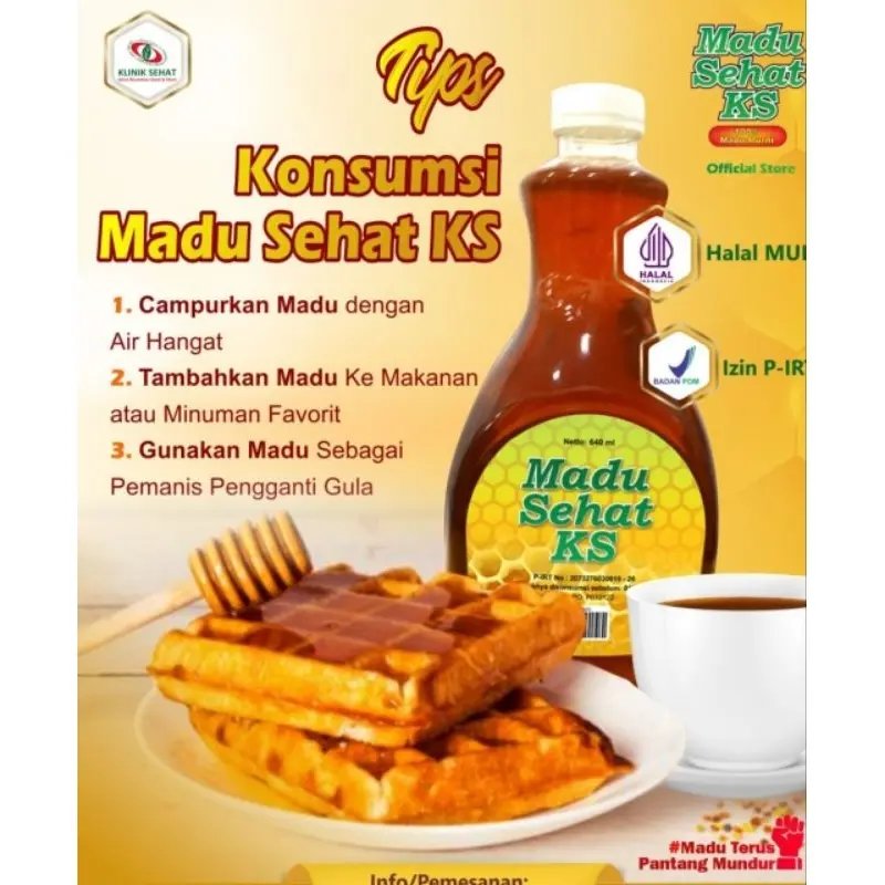 Madu Klinik Sehat Ukuran 640ml - Madu untuk daya tahan tubuh - Madu Sehat 640ml - Madu Asli enak - Syrup, Honey 1