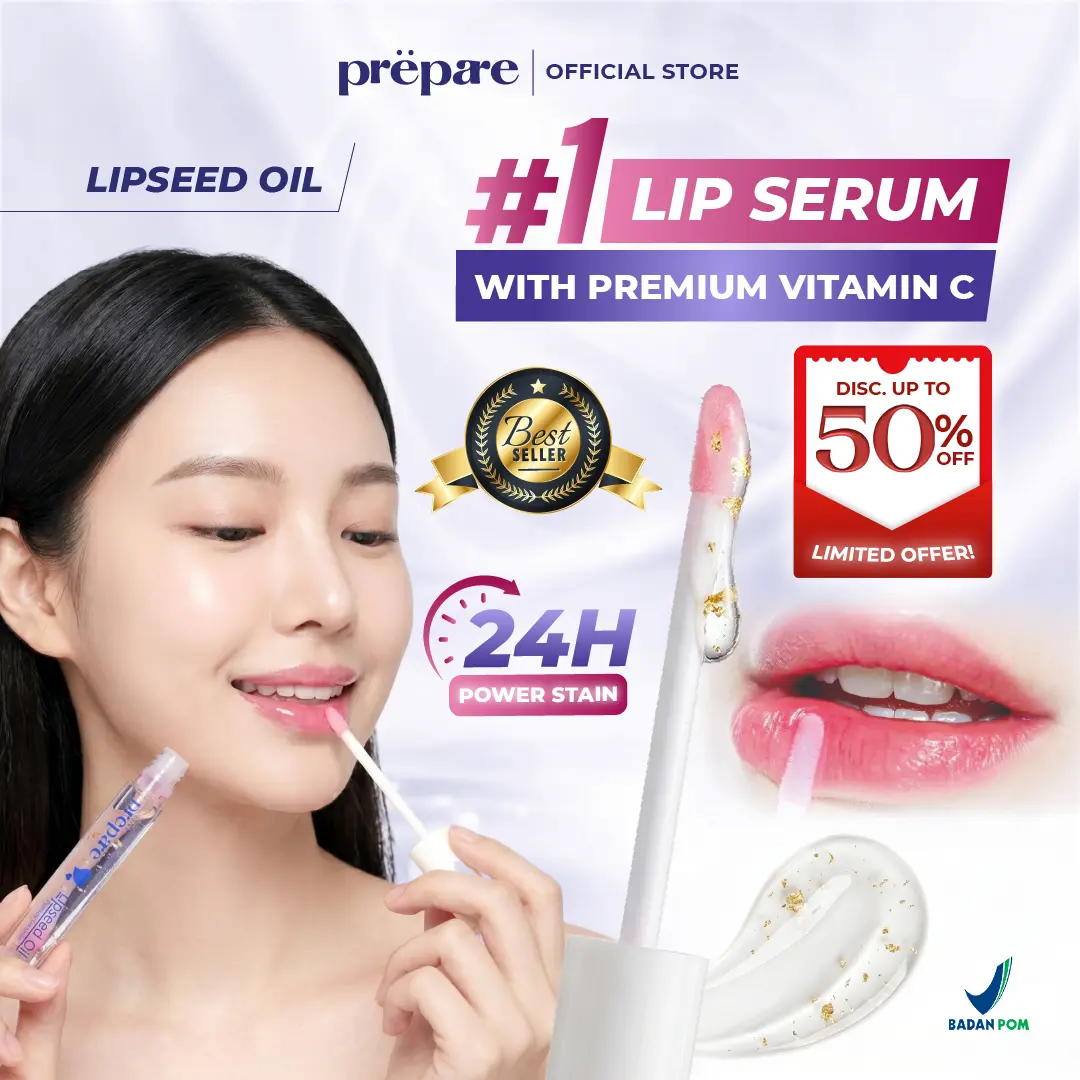 Prepare Lip Serum Pelembab Bibir Lipseed Pencerah Bibir Hitam Perawatan Bibir Kering Serum Bibir | LS