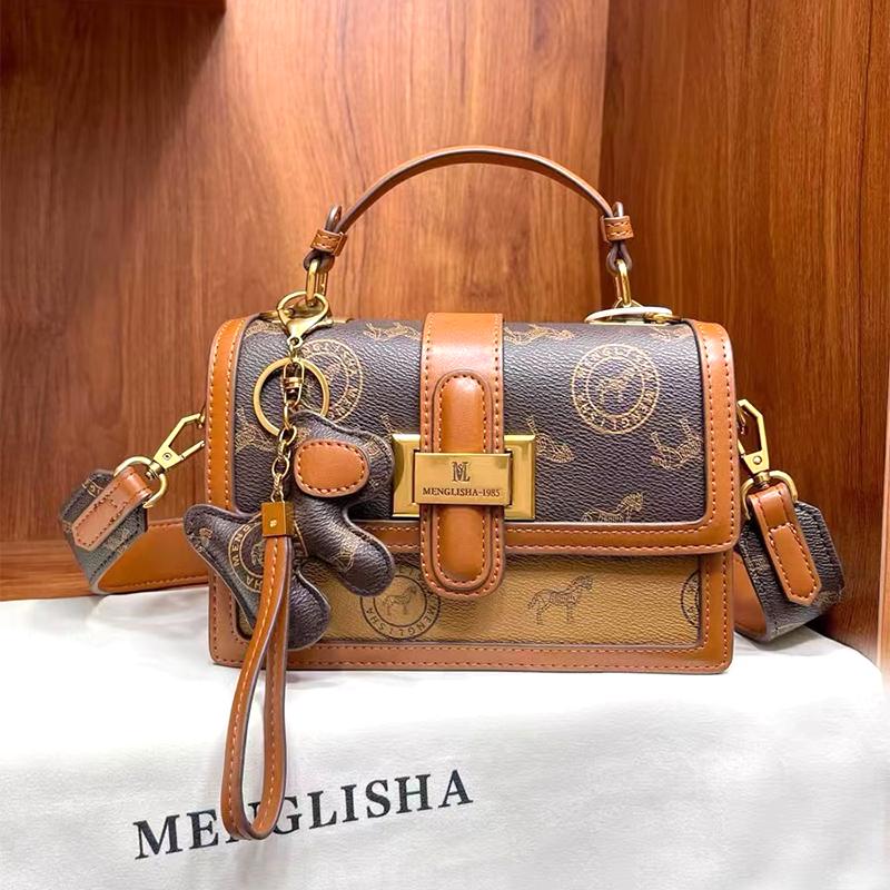 Túi Xách Nữ, Menglisha / Dream Lisa, Chính Hãng, Thời Trang Mới, Phong Cách Cổ Điển, Túi Đeo Chéo In Cá Tính, Túi Đeo Vai Chặn Màu Cổ Điển, Hợp Xu hướng Và Dễ Phối Đồ