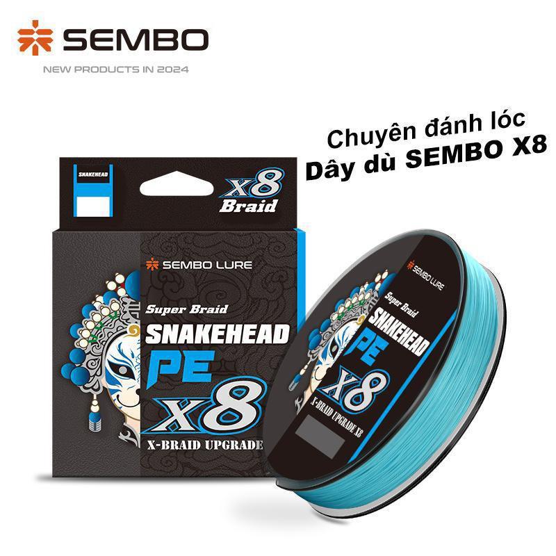 Dây câu cá PE SEMBOLURE  BLUE công nghệ Nhật Bản chuyên câu cá lóc bông cá chẻm cá leo lực siêu mạnh đánh sốc tốt dây phủ lớp Nano mịn mượt chống mài mòn