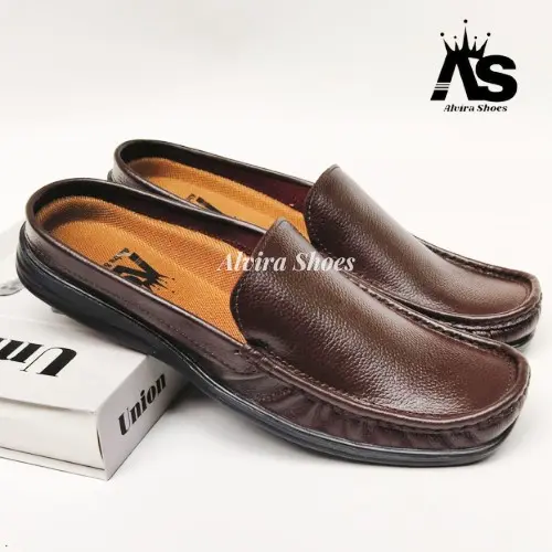 Promo Sepatu Bustong pria kulit asli, Sepatu Bustong casual kulit asli, Sepatu Bustong santai trendy masa kini warna Hitam Coklat Shoes pria  outsole Karet premium tidak licin fleksibel retro