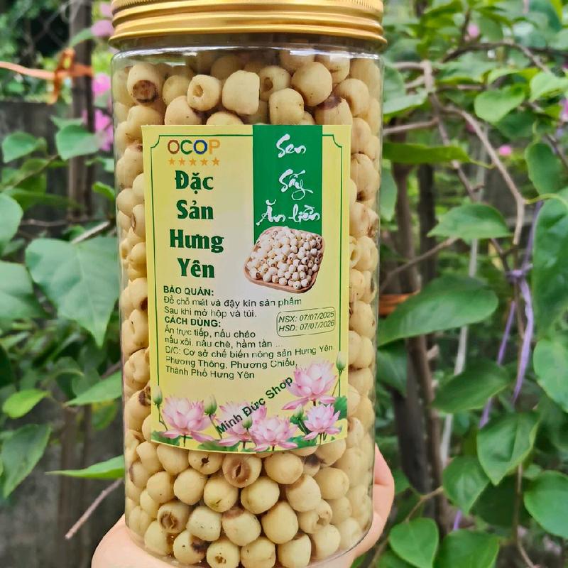 Hộp 500g hạt sen khô sấy giòn Hưng Yên Ăn Vặt , Không đường. Food