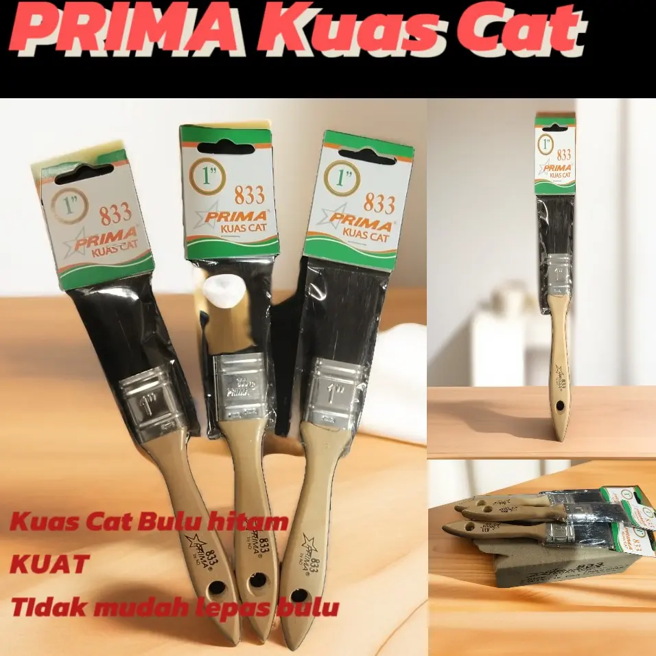 PRIMA kuas cat 1" bulu hitam, bisa untuk kuas cat tembok, cat air, cat minyak dll Paint