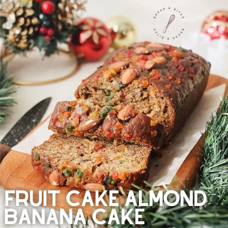 Fruit Cake Almond Banana Cake / Banana Bread by BREAD & BITES [Personal Loaf 500g, Full Loaf 1000g] Instant/Sameday Only 0