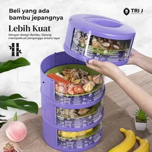 Rak Penyimpanan Makanan 4 Susun Tudung Saji Motif JAPAN