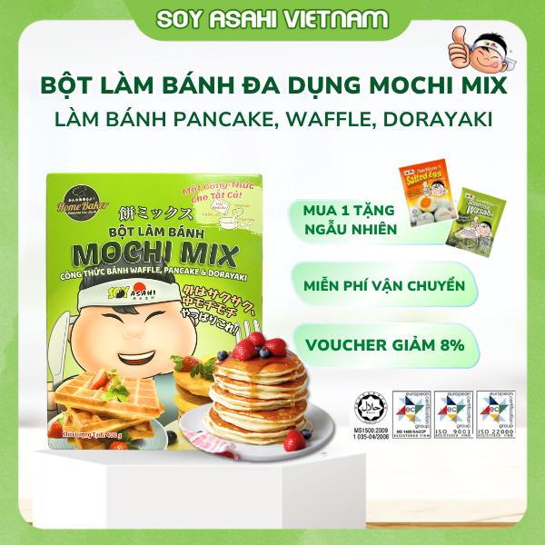  Bột làm bánh Pancake Bánh Waffle Bánh cá trộn sẵn - Mochi Mix thương hiệu Soy Asahi - 400gram 