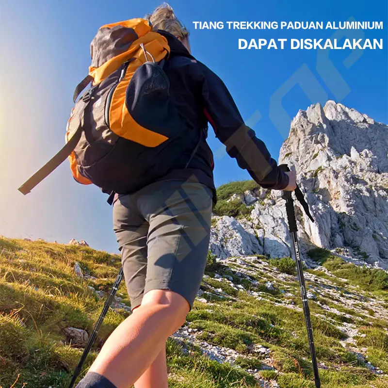[READY] TrailTop Tracking Pole Lipat Tongkat Gunung Trekking Hiking Dapat Diatur Sesuka Hati 65-135cm Camping 3