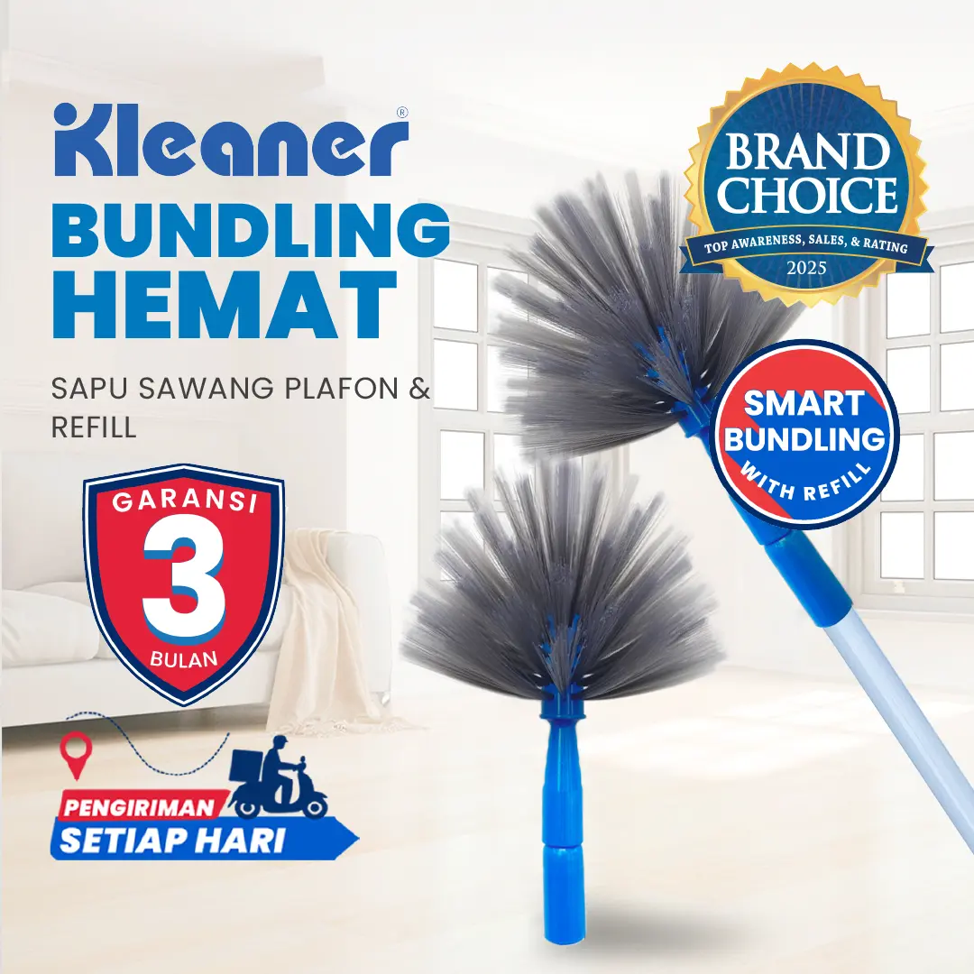 Kleaner Bundling Sapu Plafon / Sapu Sawang Sarang Laba / Sapu Langit dan Refill