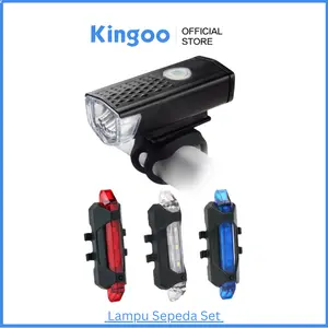 Lampu Sepeda LED USB Rechargeable Anti Air Aksesoris Sepeda Lampu Keamanan Lampu Set Depan Belakang