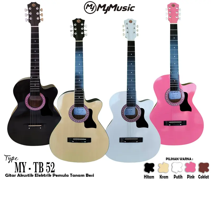 MyMusic Gitar Akustik Elektrik Seri MY-TB 52 Gitar Pemula Tanam Besi 0