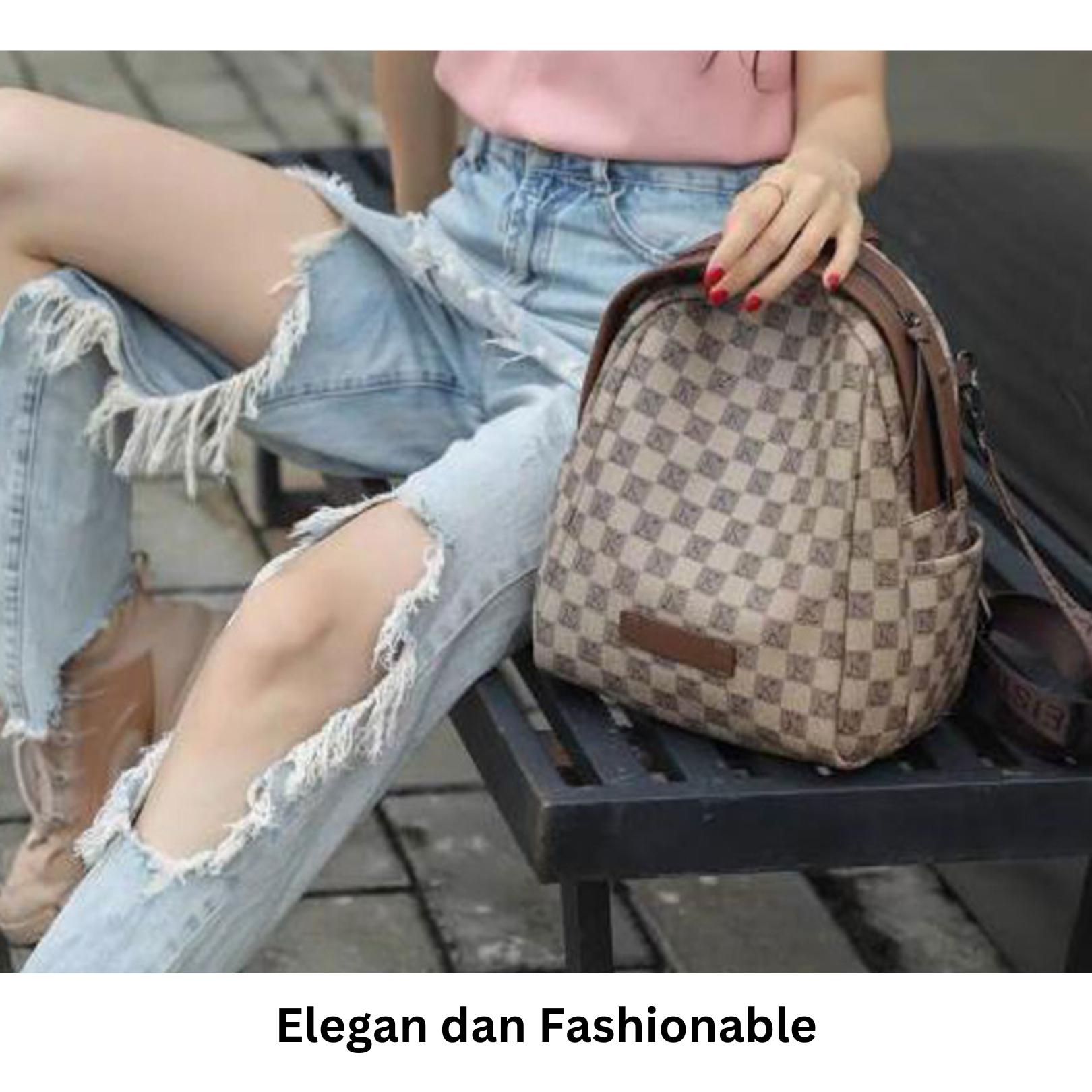 LOLOL Fashion Tas Wanita Tas Selempang  Tas Ransel  Tas Kulia Tas Sekolah  Tas ransel Terbaru 2024 -  A036-1 Backpack