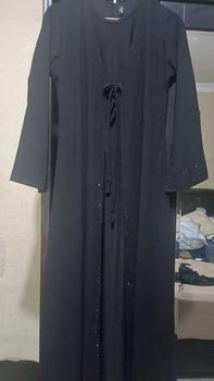Product Review of ABAYA NAZIRA FULL HITAM  mote swarosky Hitam Polos terbaru 2024 Mutiara Muslim Wanita Bordir Ceruty from V** C**a 0