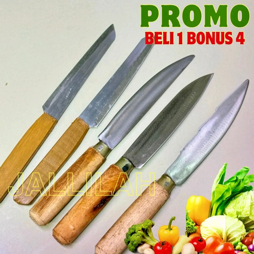 PAKET HEMAT 5 PISAU DAPUR MURAH PISAU BAJA ASLI Kitchenware Buah tahan karat pisau buah pisau daging variasi