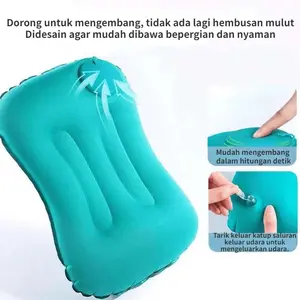 Bantal Angin Tiup Otomatis Auto Pompa Bantal Traveling Pillow Inflatable Bantal Kepala Angin Pompa Tekan Tiup Bantal Angin Murah