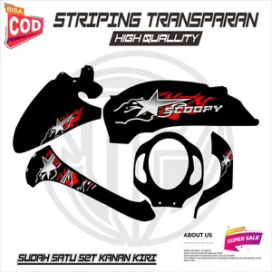 STRIPING VARIASI TRANSPARAN HONDA SCOOPY 2022 STICKER CUSTOM RACING MOTIF BINTANG 10
