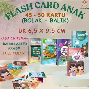 FLASHCARD ANAK | KARTU EDUKASI ANAK | ADA 16 TEMA | KARTU EDUKASI ANAK | ISI 40 - 50 KARTU