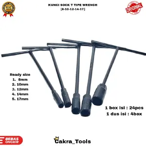 Kunci Sok T Sock Socket Wrench Type  [8-10-12-14-17] (HARGA PER PCS)