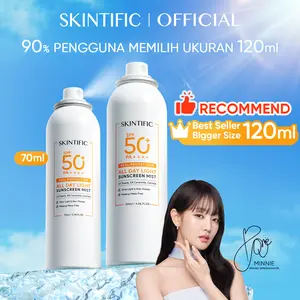 SKINTIFIC All Day Light Sunscreen Spray SPF50 PA++++ Sunscreen Mist Anti UV Wajah/Body Spray 50ml/70ml/120ml