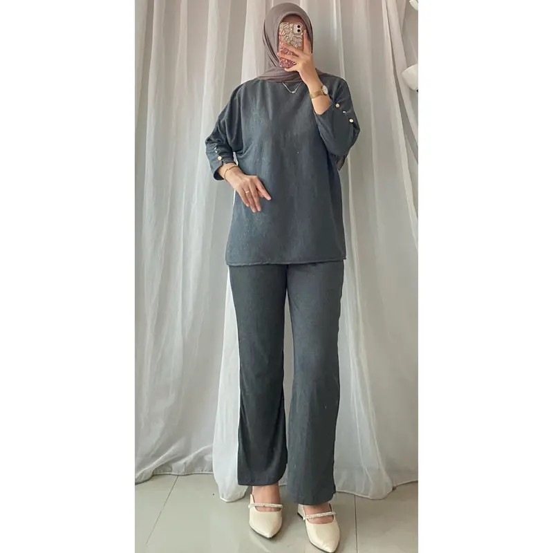 SET SONYA BATTWING TOP KNITT | SETELAN WANITA TERBARU FULL KNITT VARIASI LENGAN KANCING 0