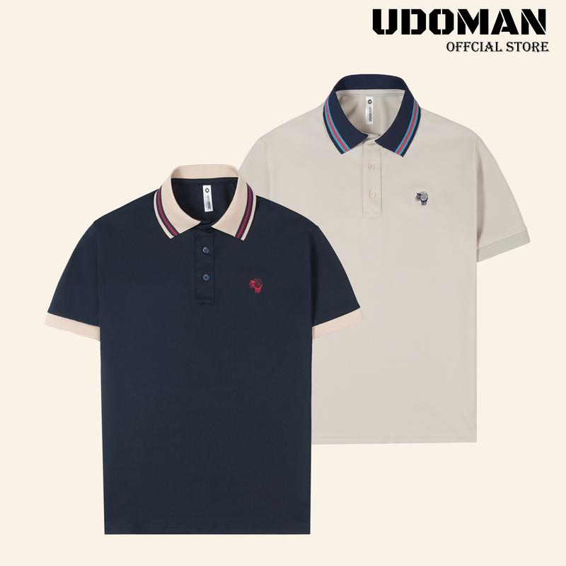 Áo polo UDOMAN nam nữ xanh cổ be đỏ mã UD.016 Menswear Top