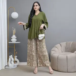 Setelan Lestari Jumbo One Set Rayon Busui Piyama Celana Baju Tidur Wanita Nyaman