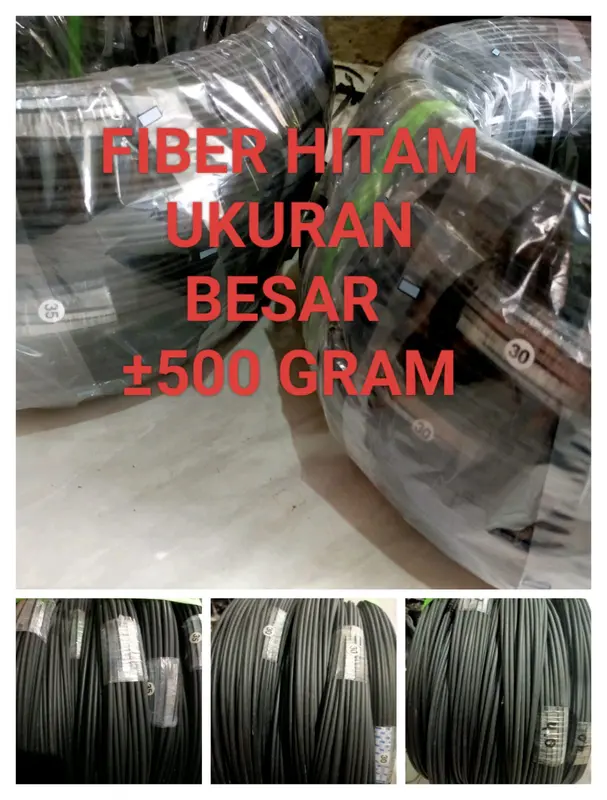 Ruji sangkar fiber hitam ukuran besar Kulitan 3 mm, 3.5 mm, 4 mm 0